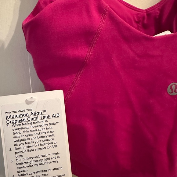 Lululemon Align Cropped Cami Tank Ripened Raspberry - Picture 5 of 5